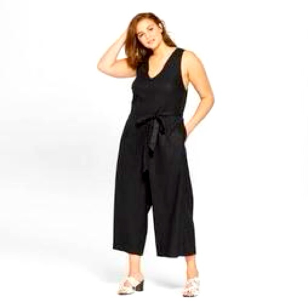 Who What Wear Tie-Back Linen Jumpsuit